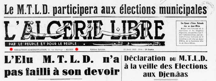 Journal Algérie Libre 1957 Slimane Asselah