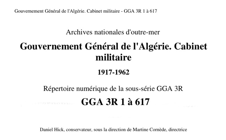 Archives Nationales Outre-Mer.